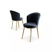 HANAH HOME Set stolica (6 delova) Risa Anthracite Gold