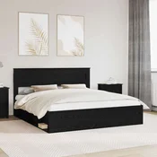 vidaXL vidaXL Konstrukcija postelje Črna 200 x 200 cm Masivno borovo les, (5000104294)