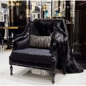 Casa Padrino luxury baroque armchair purple/black - Magnificent living room armchair with elegant pattern - Luxury living room furniture in baroque style - Baroque furniture