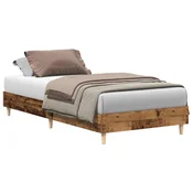 Vidaxl posteljni okvir brez vzmetnice Stari les 90x190 cm