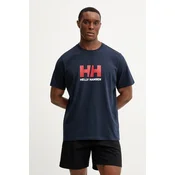 Bombažna kratka majica Helly Hansen HH LOGO moška, mornarsko modra barva, 54596
