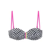BUFFALO Bikini zgornji del neonsko rumena/roza/črna/bela