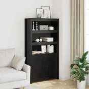 Vidaxl vidaXL Omarica črna 80x35x154 cm masivni borov les