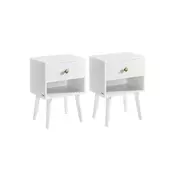 Songmics Komplet nočnih omaric 2 kosa 28x39x55 cm bela