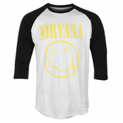 Metalik majica muško Nirvana - Yellow Happy Face - ROCK OFF - NIRVRAG04WB