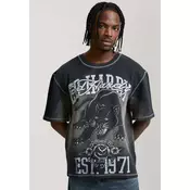 Ed Hardy Majica Panther  siva / črna / off-bela