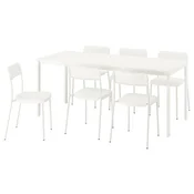 VIHALS/VIHALS Miza in 6 stolov, bela/bela, 120/180x74 cm