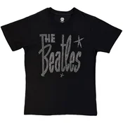 The Beatles Retro Logo Crystals (Embellished) Black M Majica