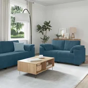 Vidaxl 2-delni komplet sedežne garniture z blazinami moder žamet