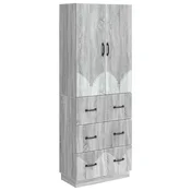 vidaXL Set omar 2 pcs Siva Sonoma 66 x 34,5 x 87 cm Inženirski les