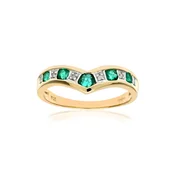 DIAMANT LETERNEL Prstan Ring aus 375 Gelbgold mit Diamant mit Smaragd zlata