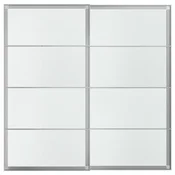 LUNDBRÄSMA Par drsnih vrat, aluminij/steklo s kockastim vzorcem, 200x201 cm