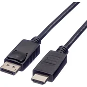 ROLINE Roline DisplayPort / HDMI adapterski kabel DisplayPort vtič\, HDMI-A vtič 1.00 m črna 11.04.5780 zaščiten DisplayPort kabel, (20415329)