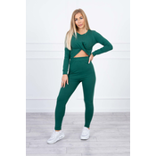 Set with ruffles on a green blouse