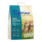 Tigerino Plant-Based Tofu pijesak za mačke – miris zelenog čaja - 3 x 4,6 kg