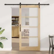 vidaXL drsna vrata z dodatki 93x202 cm Masivni les bor