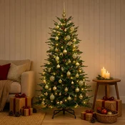 Umetno Zložljivo Božično Drevo 150 cm 150 LED Toplo bela
