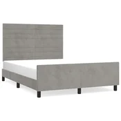 Vidaxl Posteljni okvir brez vzmetnice svetlo siv 140x200 cm žamet