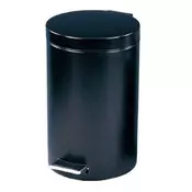 eoshop Okrogel kovinski pedalni koš za smeti 3 l, črn, z notranjim plastičnim vložkom