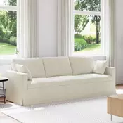 Vidaxl Kavč krema 228 x 78 x 80 cm Žamet