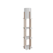 Opviq Podna lampa sa 3 police metal/drvo white