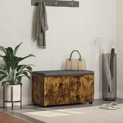 Klupa za hodnik s jastukom Dimljeni Hrast 80 x 38 x 46 cm