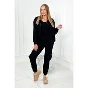 Set 3in1 sweatshirt + top + pants black