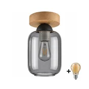 BRILAGI - LED stropna svetilka R GLASS 1xE27/60W/230V O 14 cm hrast/dimno siva
