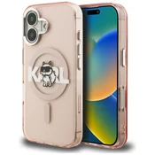 Ovitek Ovitek Karl Lagerfeld IML Choupette Sketch Logo MagSafe za iPhone 16 roza (KLHMP16SHGCHGKBP)