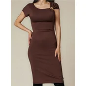 Sinsay - Midi haljina s naborima - burgundy