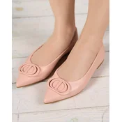 Resti Womens pink pointed ballerinas with an ornament on the toe Manico - Footwear
