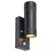 RABALUX 8835 | Medina-RA Rabalux zidna svjetiljka sa senzorom 2x GU10 IP44 UV crno mat