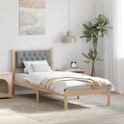 Krevetna konstrukcija s uzglavljem Svijetlo siva 90 x 200 cm
