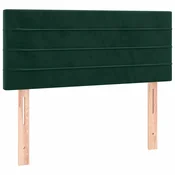 Vidaxl Posteljno vzglavje temno zeleno 90x5x78/88 cm žamet