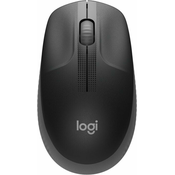 Logitech M190 brezžična optična miška, črna