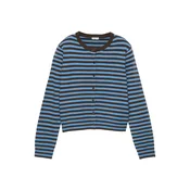 Pull&Bear Pletena jopa progasto modra/temno rjava