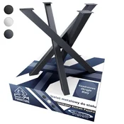 CM Furniture Antracitne kovinske noge za mizo Spider za okrogle/kvadratne mize Višina 71 cm X-oblikovan okvir mize V 71 x Š 75 x D 75 cm Konferenčna miza s križnim okvirjem, klubska mizica v slogu podstrešja