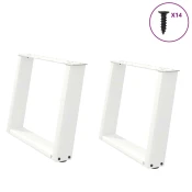 Noge za klub stolic U-oblik 2 kom Bijele 70 x (42-43) cm Celik
