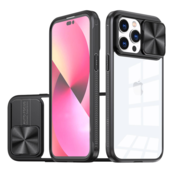 Onasi Lens Cover silikonski ovitek zaščita za iPhone 15 Pro Max - prozorno črn