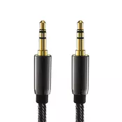 MG avdio kabel 3.5mm mini jack M/M 3m, črna