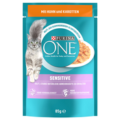 Purina One Sensitive - Piščanec & korenje (52x85 g)