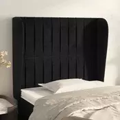 Vidaxl vidaXL Vzglavnik s krilci, črn, 93x23x118/128 cm, žamet