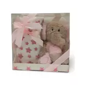 Set igračaka i ćebence-slon pink