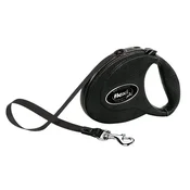 Flexi Leash Leather M pas 5m črno usnje