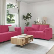 Vidaxl 2-delni komplet sedežne garniture z blazinami vinsko rdeč žamet
