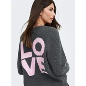 ONLY Pletena jopa ONLLovie antracit/roza