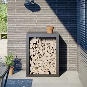 Stalak za drva za ogrjev antracit 60x40x80 cm celicni