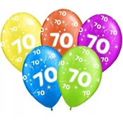 Baloni s potiskom za 70. rojstni dan 70, 5 kosov.