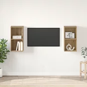 vidaXL Stenski TV kabinet 2 pcs Obrtniški hrast 37 x 37 x 72 cm