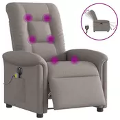 Vidaxl vidaXL Električni masažni stol z naslonjalom, taupe, blago